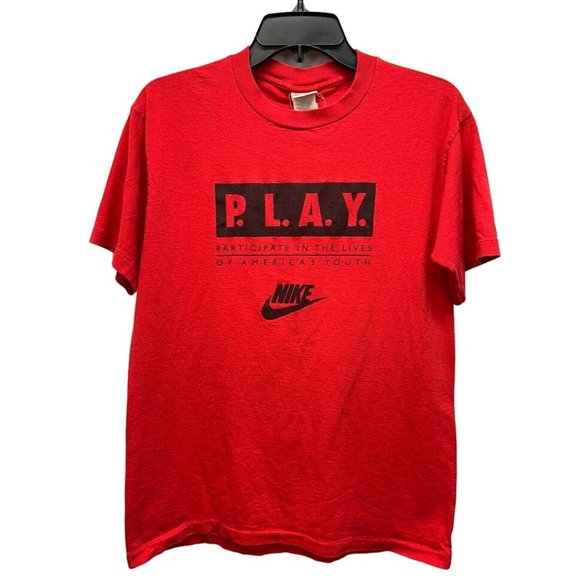 Vintage‎ NIKE P.L.A.Y. Single Stitch T-shirt Tee Size M - Picture 1 of 5